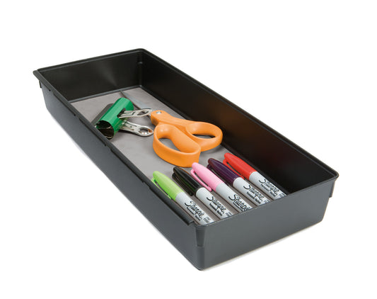 Rubbermaid® Interlocking Drawer Organizer, 15 by 6 by 2 Inches, Black - US 35356