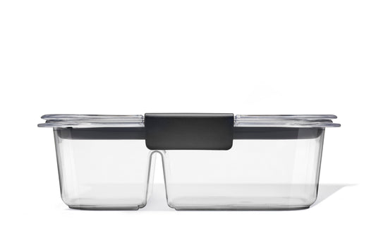 Rubbermaid® Brilliance™ Meal Prep Containers, 2-Compartment Food Storage Containers, 2.85 Cup, 5-Pack - US 46157