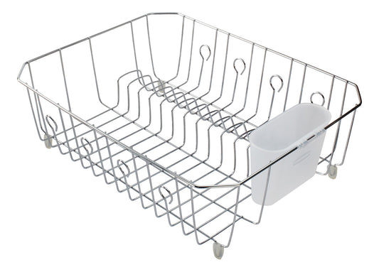 Dish Rack with Utensil Holder for Kitchen Countertop, Large, Chrome - US 03215