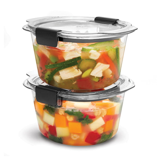 Rubbermaid Brilliance® Round Leak Proof Food Storage Containers, 3.47 cup, 2 Pack - US 23410